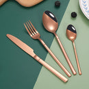Axyaa Stainless Steel Knight Tableware Set: Steak Knife, Dessert Fork & Spoon