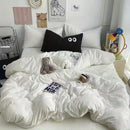 Axyaa Big Eyes Full Queen Bedding Set Solid Color with Sheet Pillowcase