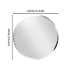 Axyaa Beveled Silver Edge Round Wall Mirror - Frameless Decor Mirror