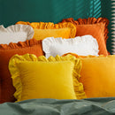 Axyaa Velvet Ruffle Cushion Cover for Home Decor 30x50/45/50cm