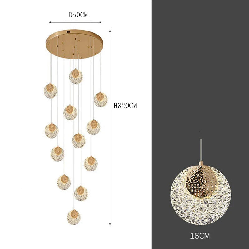 Axyaa Nordic Stair Chandelier Ceiling Light for Living and Dining Room