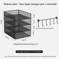 Axyaa Mesh Desktop Paper Tray Organizer - 4 Tier Letter Document Storage Rack