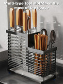 Axyaa Stainless Steel Utensil Storage Rack - Kitchen Organizer for Flatware, Chopsticks, Spoons