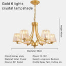 Axyaa Crystal Golden Pendant Lights - Modern Minimalist American Light Luxury Fixtures