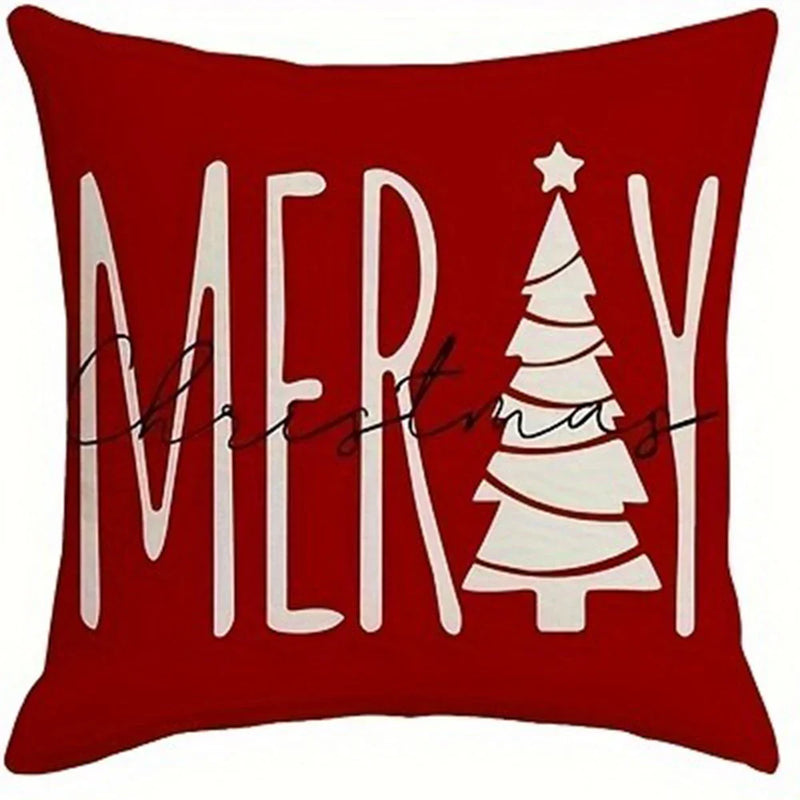 Axyaa Merry Christmas Pillow Cover for Festive Home Decor