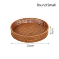 Axyaa Rattan Basket Tray for Breakfast Food Bread Cake Fruit Vegetable Storage
