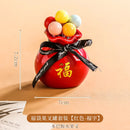 Axyaa Ceramic Stainless Steel Fruit Fork Set with Cute Fruit Sign Storage Jar.