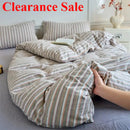 Axyaa Luxury Cotton Stripe Duvet Cover Set - Yarn-Dyed Bedding Set