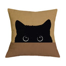 Black Cat Printed Cushion Cover for Home Sofa Car Decor - Axyaa Brand