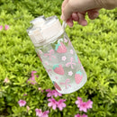 Axyaa Strawberry Bow Flower Straw Water Bottle - Cute Reusable Drinkware