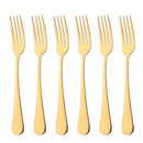 Axyaa Stainless Steel Dinner Forks Set - 6 Piece Cutlery Utensils Tableware