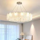 Axyaa Luxury Feather Glass Crystal Pendant Chandelier for Modern Home Decor.