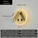 Axyaa LED Wall Sconce Lamp with Dual USB Ports & Adjustable Reading Lights