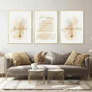 Axyaa Boho Beige Islamic Feather Gold Ayat Al Kursi Quran Canvas Painting