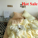 Axyaa Solid Fashion Bedding Set for Twin Full Queen Size Duvet Cover Pillowcases