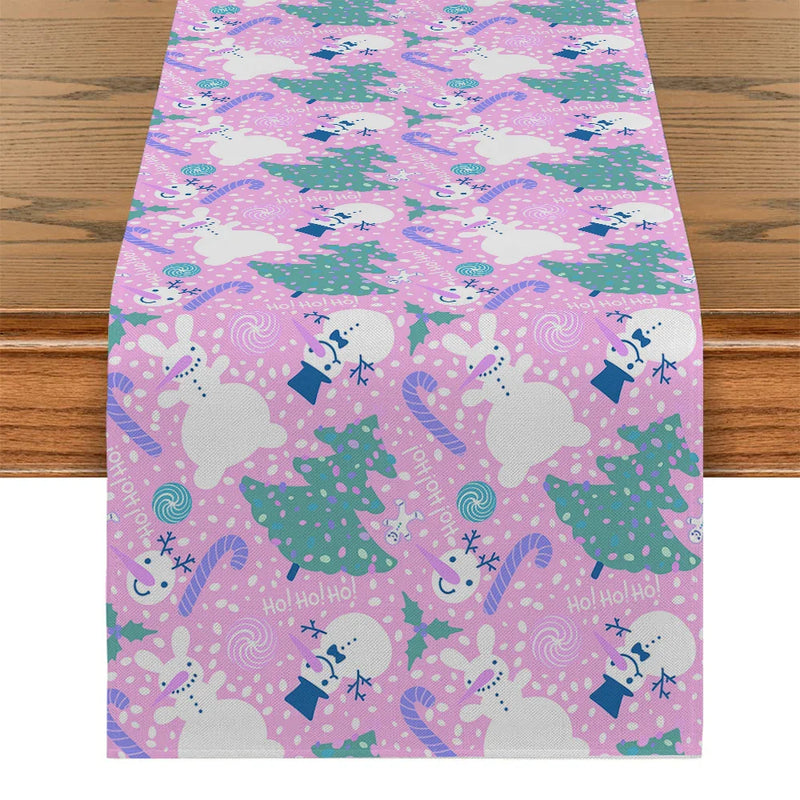 Snowman Tree Table Runner Kitchen Dining Decor by Axyaa