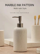 Axya Marble Shower Gel Dispenser, Wabi-Sabi Style Push Bottle, Light Luxury Bathroom Decor