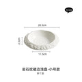 Axyaa Rock Pattern Ceramic Deep Plate - High-grade White Dinner Plate for Home & Restaurant