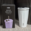 Axyaa Insulated Cold Cup with Diamond-Shaped Straw for Portable Ice Cream Water.