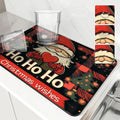 Axyaa Christmas Dwarf Kitchen Draining Mat: Absorbent, Anti-slip, Quick-Dry Drain Pad