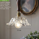 Axyaa Snowflake Pendant Light with Glass Shade in Brass & Walnut Finish