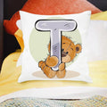 Axyaa Cartoon Bear Alphabet Print Cushion Cover - Children's Room Decor