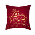 Axyaa Christmas Gift Pillowcase Red Print Cushion Cover for Home Sofa