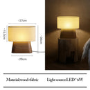 Axyaa Chinese Style Ash Wood Table Lamps LED Ambient Lighting for Home Decor