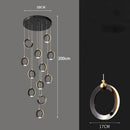 Axyaa Crystal Chandelier Stair Pendant Living Room Lighting Modern Interior Pendant Lights