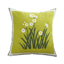 Axyaa Green Flower Embroidered Pillowcase Set of 2 Home Decor Cotton Cushion Cover