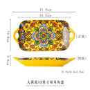Axyaa Ceramic Steamed Fish Plate - Large Rectangular Binaural Fish Plate
