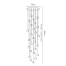 Axyaa Crystal Ball LED Chandelier for Living Room, Kitchen, Staircase, Mall, Villa, Hotel, Loft