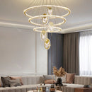 Axyaa Crystal Chandelier Stair Pendant Lamp Living Room Interior Lighting