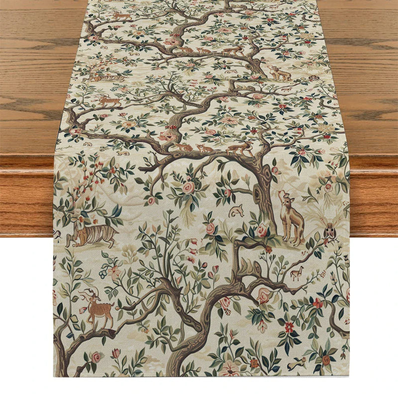 Axyaa Floral Table Runner for Kitchen Dining Wedding Party Decor