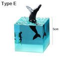 Axyaa Marine Whale Shark Diver Cube LED Table Lamp Resin Decorations Night Lights