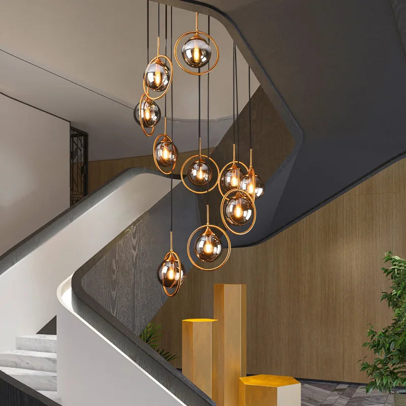 Modern Glass Ball Chandelier Pendant Lamp for Living Room, Axyaa Home Decor Lighting