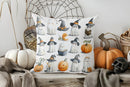 Axyaa Halloween Pillow Cover - Ghosts & Hats, Pumpkins Design for Sofa, Bedroom, Car