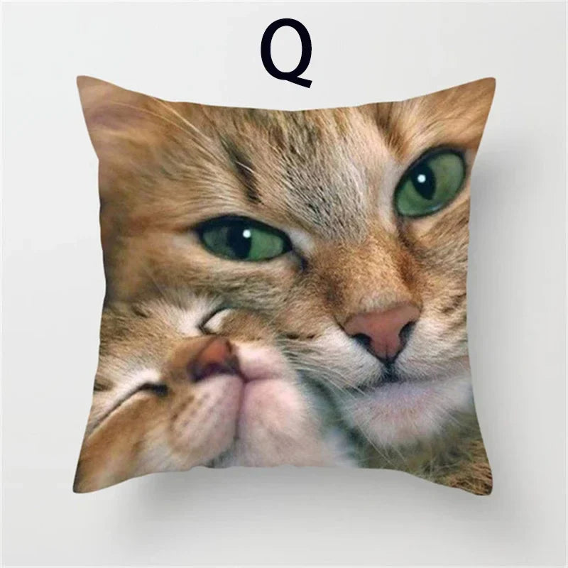 Cat Pattern Cushion Cover 45x45cm - Ideal Sofa & Home Decor Gift by Axyaa