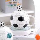 Axyaa Football Ceramic Mug with Lid Spoon | Home Decor Drinkware Gift