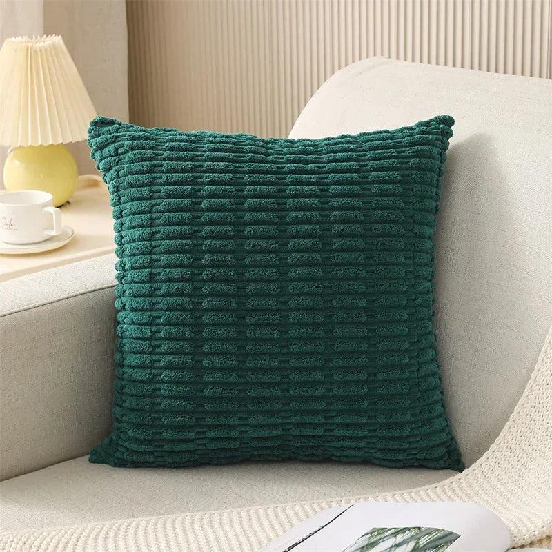 Axyaa Soft Striped Corduroy Throw Pillow Covers in 45x45cm