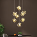 Axyaa Modern LED Ring Stairs Pendant Light Chandeliers for Living and Dining Room
