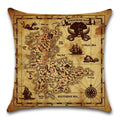 Axyaa Pirate Treasure Map Magnifier Print Throw Pillow Cover 45X45CM