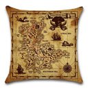 Axyaa Pirate Treasure Map Magnifier Print Throw Pillow Cover 45X45CM