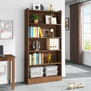 Axyaa 6-Tier Brown Bookcase, 72-inch Tall Modern Library Storage Bookshelf