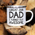 Axyaa Classic Print Enamel Coffee Cup - Funny Father's Day Gift Mug