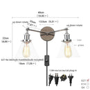 Axyaa 2-Head LED Wall Sconce Industrial Iron Glass Retro Stair Light Fixtures
