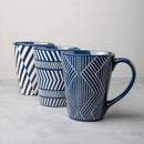 Axyaa Striped Ceramic Coffee Mug Set, 450ml