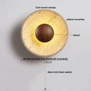 Axyaa Vintage LED Wall Light Fixture Natural Yellow Travertine Stone Bedside Lamp