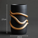 Axyaa Golden Snake Relief Vase for Chic Desk Decor & Artificial Floral Arrangement