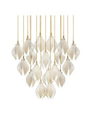 Axyaa Ceramic Magnolia Flower G9 LED Chandelier - White Luxury Pendant Light